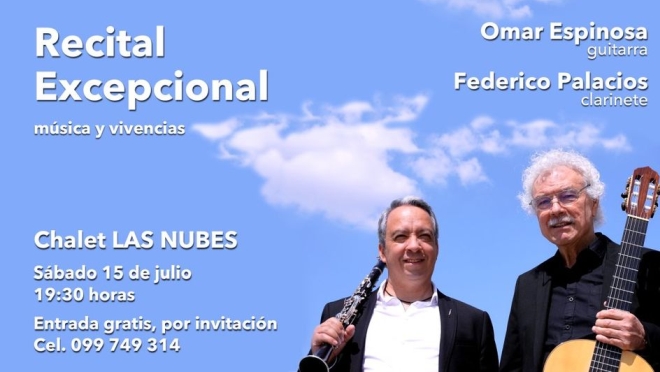 CONCIERTO DE GUITARRA Y CLARINETE A CARGO DE LOS CONSAGRADOS MÚSICOS SALTEÑOS OMAR ESPINOSA Y FEDERICO PALACIOS CONCIERTO DE GUITARRA Y CLARINETE A CARGO DE LOS CONSAGRADOS MÚSICOS SALTEÑOS OMAR ESPINOSA Y FEDERICO PALACIOS