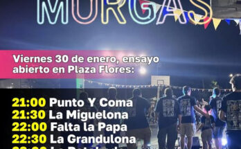 Ensayo abierto de murgas en Plaza Flores
