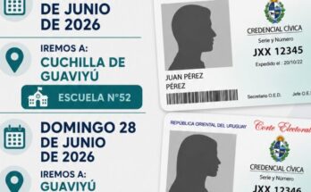 Oficina Electoral Móvil atenderá en Cuchilla de Guaviyú y Guaviyú de Arapey los días 27 y 28 de junio