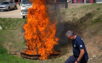 Central Hortícola del Norte realizó un simulacro de incendio junto al Cuerpo de Bomberos